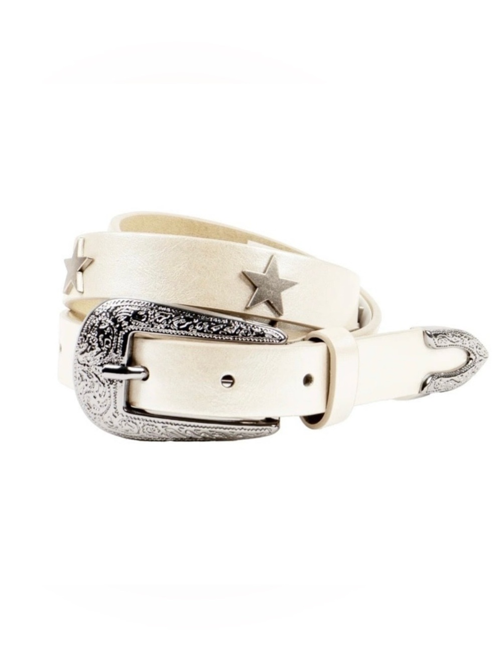 Unbranded No size Western Buckel Stars Belt Ivory no size is 43"  long